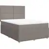 Image de vidaXL Lit boxspring avec matelas Taupe 140x200 cm Tissu