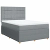 Image de vidaXL Lit boxspring avec matelas gris clair 140x200 cm Tissu