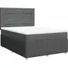 Image de vidaXL Lit boxspring avec matelas gris foncé 140x200 cm Tissu