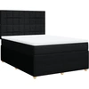 Image de vidaXL Lit boxspring avec matelas noir 140x200 cm Tissu