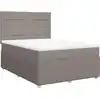Image de vidaXL Lit boxspring avec matelas Taupe 140x200 cm Tissu