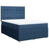 Image de vidaXL Lit boxspring avec matelas bleu 140x200 cm Tissu