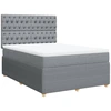 Image de vidaXL Lit boxspring avec matelas gris clair 140x200 cm Tissu