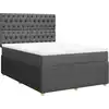 Image de vidaXL Lit boxspring avec matelas gris foncé 140x200 cm Tissu