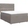 Image de vidaXL Lit boxspring avec matelas Taupe 140x200 cm Tissu