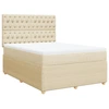 Image de vidaXL Lit boxspring avec matelas Crème 140x200 cm Tissu