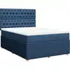 Image de vidaXL Lit boxspring avec matelas bleu 140x200 cm Tissu