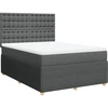 Image de vidaXL Lit boxspring avec matelas gris foncé 140x200 cm Tissu