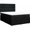 Image de vidaXL Lit boxspring avec matelas noir 140x200 cm Tissu