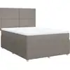 Image de vidaXL Lit boxspring avec matelas Taupe 160x200 cm Tissu