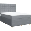 Image de vidaXL Lit boxspring avec matelas gris clair 160x200 cm Tissu