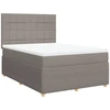 Image de vidaXL Lit boxspring avec matelas Taupe 160x200 cm Tissu