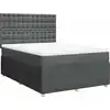Image de vidaXL Lit boxspring avec matelas gris foncé 160x200 cm Tissu
