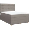 Image de vidaXL Lit boxspring avec matelas Taupe 160x200 cm Tissu