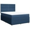 Image de vidaXL Lit boxspring avec matelas bleu 160x200 cm Tissu