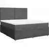 Image de vidaXL Lit boxspring avec matelas gris foncé 180x200 cm Tissu