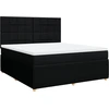 Image de vidaXL Lit boxspring avec matelas noir 180x200 cm Tissu