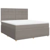 Image de vidaXL Lit boxspring avec matelas Taupe 180x200 cm Tissu