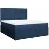 Image de vidaXL Lit boxspring avec matelas bleu 180x200 cm Tissu