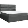 Image de vidaXL Lit boxspring avec matelas gris foncé 180x200 cm Tissu