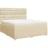 Image de vidaXL Lit boxspring avec matelas Crème 180x200 cm Tissu
