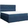 Image de vidaXL Lit boxspring avec matelas bleu 180x200 cm Tissu