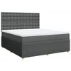 Image de vidaXL Lit boxspring avec matelas gris foncé 180x200 cm Tissu