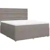 Image de vidaXL Lit boxspring avec matelas Taupe 180x200 cm Tissu