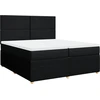 Image de vidaXL Lit boxspring avec matelas noir 200x200 cm tissu