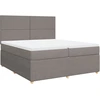 Image de vidaXL Lit boxspring avec matelas Taupe 200x200 cm Tissu