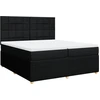 Image de vidaXL Lit boxspring avec matelas noir 200x200 cm tissu