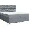 Image de vidaXL Lit boxspring avec matelas gris clair 200x200 cm Tissu