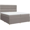 Image de vidaXL Lit boxspring avec matelas Taupe 200x200 cm Tissu