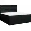 Image de vidaXL Lit boxspring avec matelas noir 200x200 cm tissu
