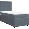 Image de vidaXL Lit boxspring avec matelas gris foncé 80x200 cm velours