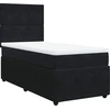 Image de vidaXL Lit boxspring avec matelas noir 80x200 cm velours