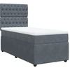 Image de vidaXL Lit boxspring avec matelas gris foncé 80x200 cm velours