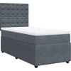 Image de vidaXL Lit boxspring avec matelas gris foncé 80x200 cm velours
