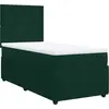 Image de vidaXL Lit boxspring avec matelas vert foncé 90x190 cm velours