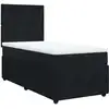 Image de vidaXL Lit boxspring avec matelas noir 90x200 cm velours
