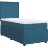Image de vidaXL Lit boxspring avec matelas bleu foncé 90x200 cm velours