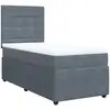 Image de vidaXL Lit boxspring avec matelas gris foncé 90x200 cm velours