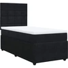 Image de vidaXL Lit boxspring avec matelas noir 90x200 cm velours