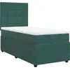 Image de vidaXL Lit boxspring avec matelas vert foncé 90x200 cm velours