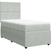 Image de vidaXL Lit boxspring avec matelas gris clair 100x200 cm velours
