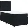 Image de vidaXL Lit boxspring avec matelas noir 100x200 cm velours