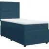 Image de vidaXL Lit boxspring avec matelas bleu foncé 100x200 cm velours