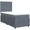 Image de vidaXL Lit boxspring avec matelas gris foncé 100x200 cm velours