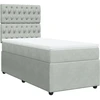 Image de vidaXL Lit boxspring avec matelas gris clair 100x200 cm velours