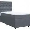 Image de vidaXL Lit boxspring avec matelas gris foncé 100x200 cm velours